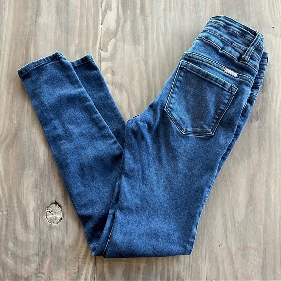 KANCAN Womens Skinny Stratton 3 Button High Rise denim Jean size: 24 - Picture 2 of 13